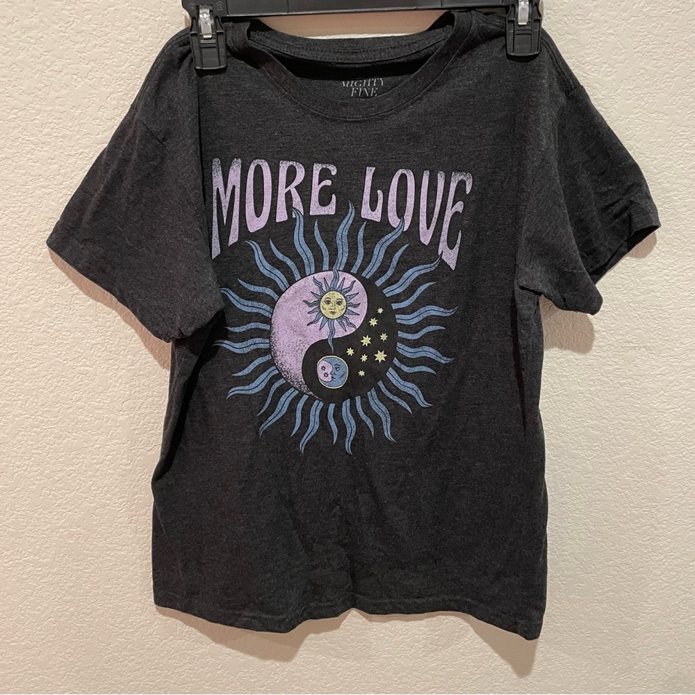 Mighty Fine Black, Purple, and Yellow T Shirt